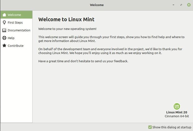 Linux Mint歡迎屏幕